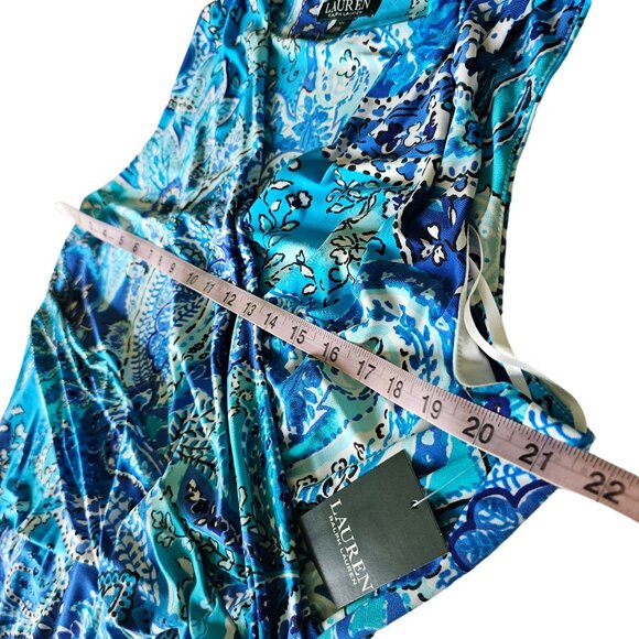 NWT Lauren by Ralph Lauren Blue Floral Dress size 14W - Picture 13 of 14